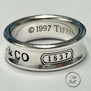 Unisex Tiffany & Co 1837 Concave Ring - sz 5.75-6.0 - 925 Silver